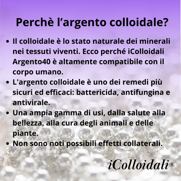 iColloidali Argento40, argento colloidale puro e naturale