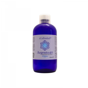 iColloidali Argento40, Argento Colloidale Ionico Naturale, 40ppm, 480ml, tappo misurino