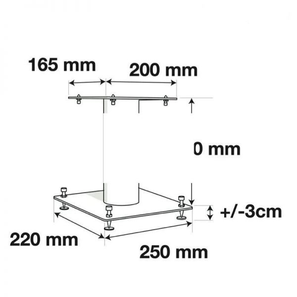 Norstone Stylum S, stand per diffusori da scaffale, 25cm altezza