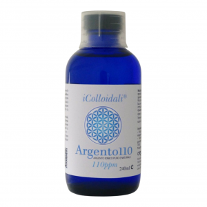 iColloidali Argento110, 240ml - Argento colloidale 110ppm flacone da 240ml con tappo misurino